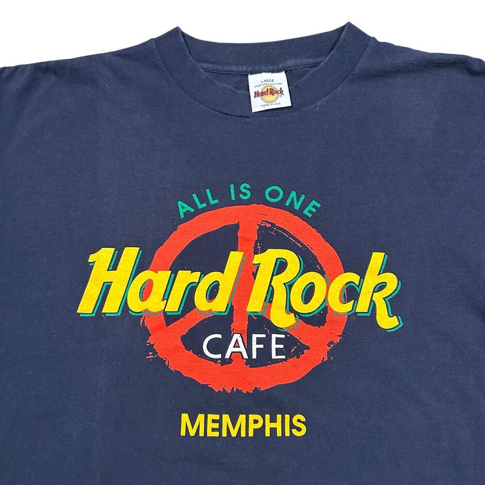 Vintage 90s Hard Rock Cafe All Is One Memphis Graphic T-Shirt Large - Picture 2 of 4